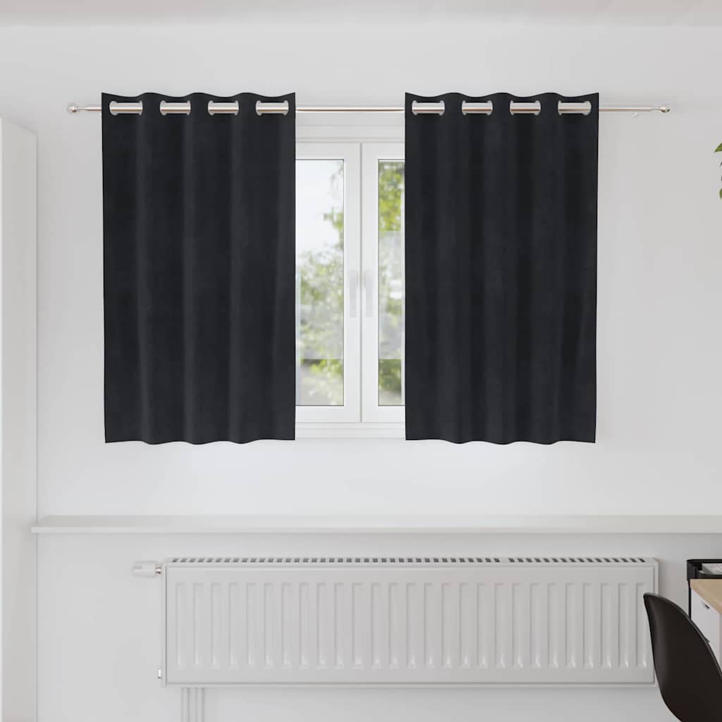 vidaXL Verhot Musta 140 x 140 cm Sametti