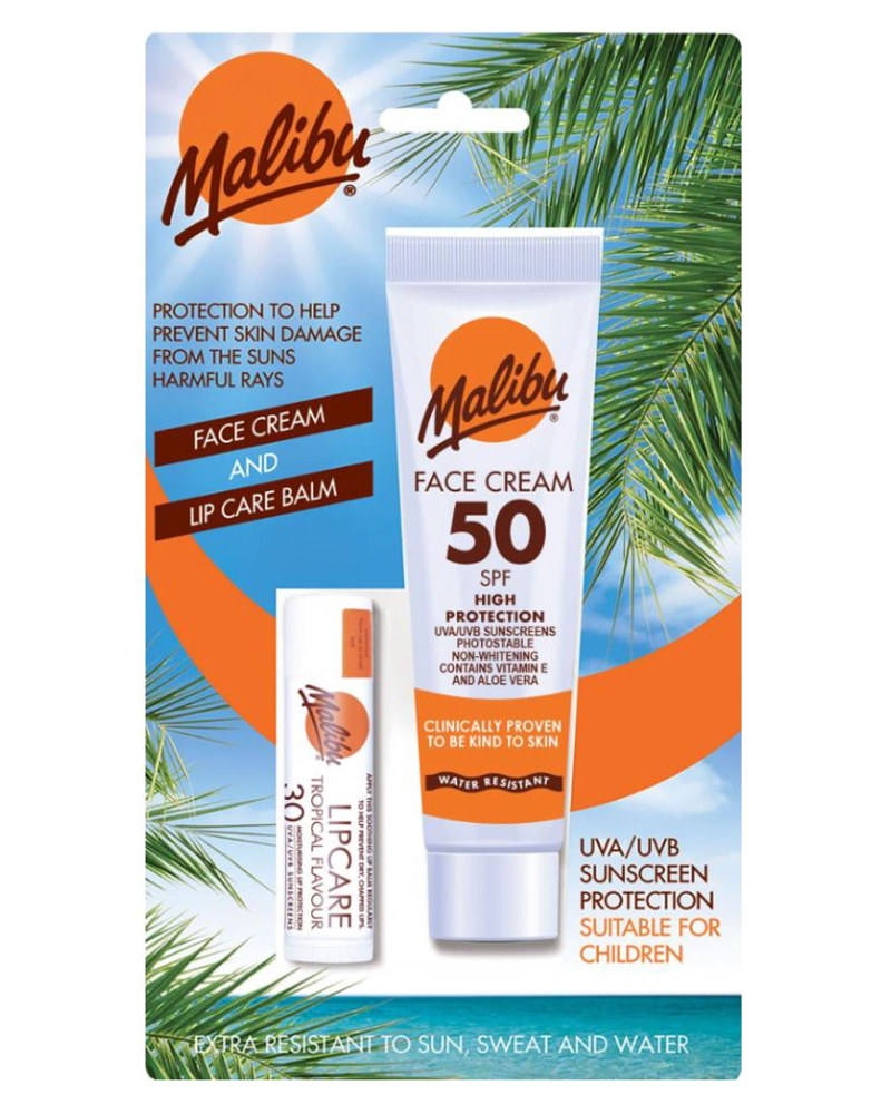 Malibu Face Cream SPF 50 and Lip Care Balm SPF 30 (F) 40 ml