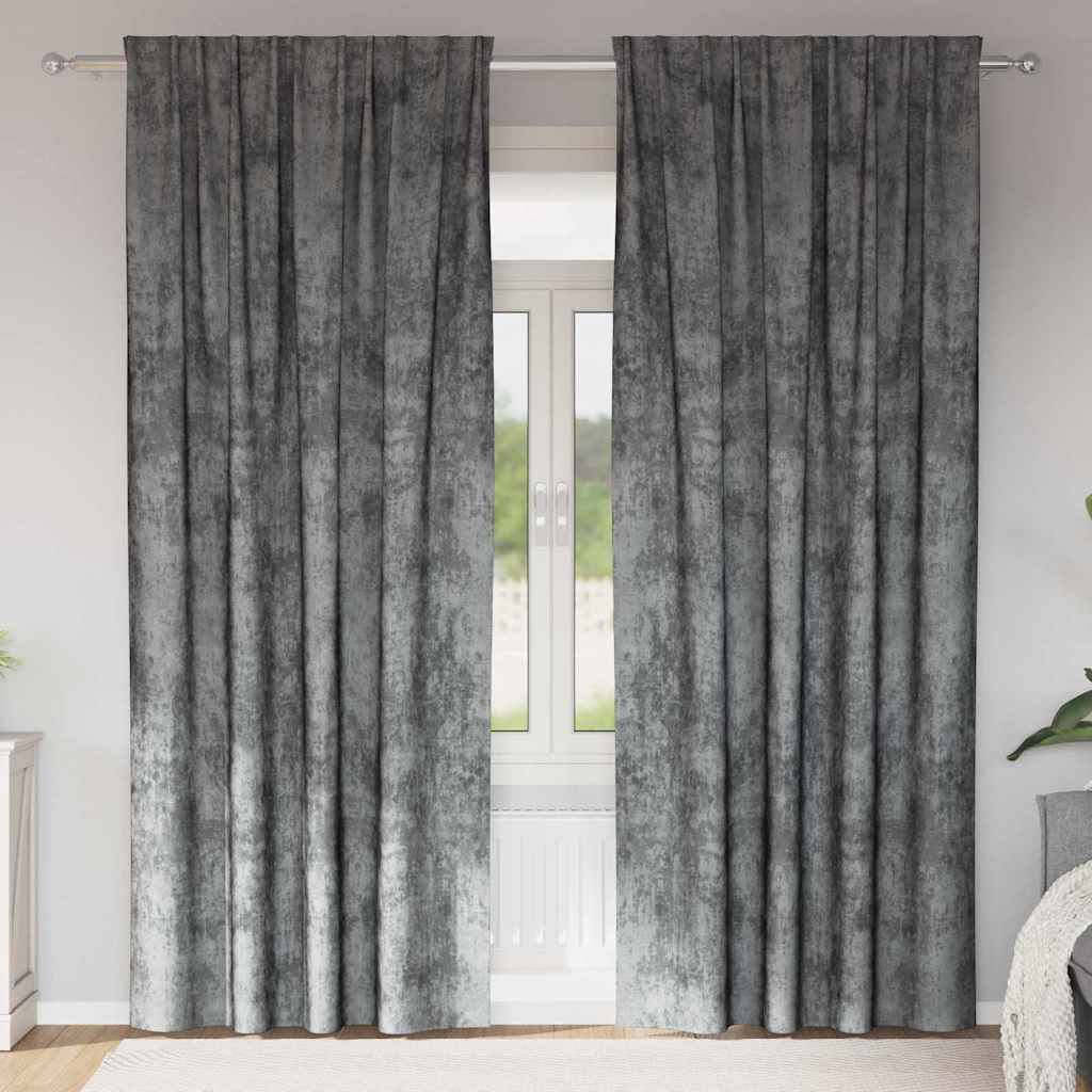 vidaXL Samettiverhot Harmaa 260 x 140 cm